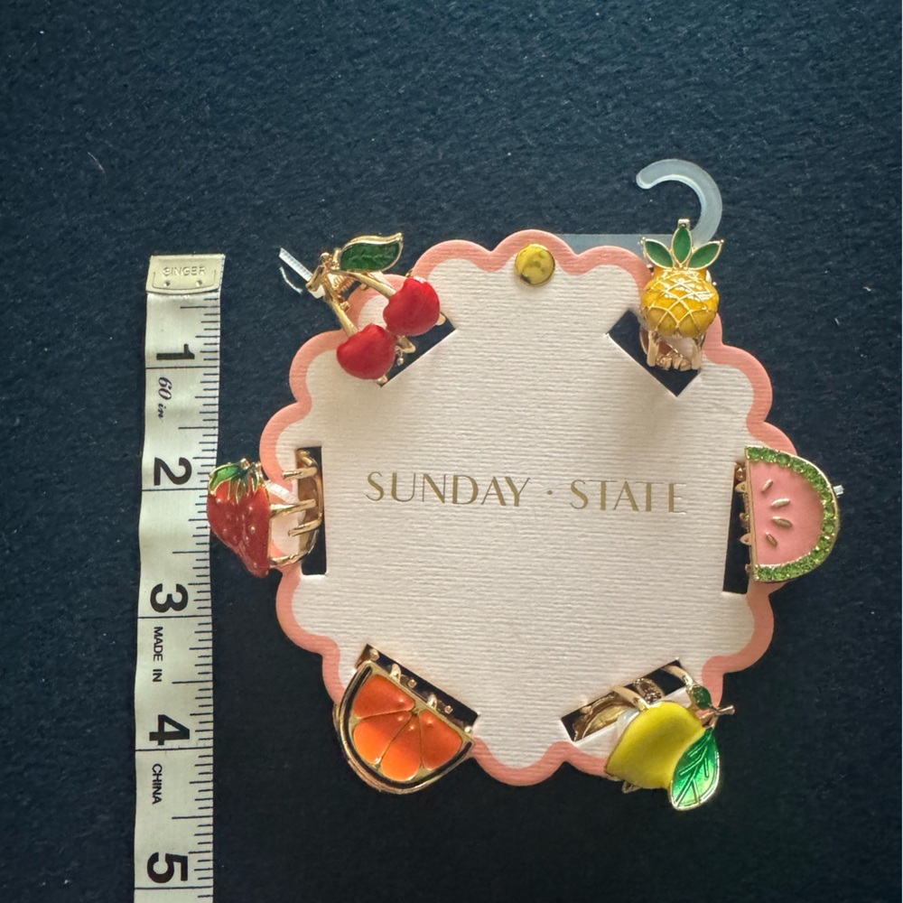Colorful Fruit Hair Clips Set of 6 🍒 🍍🍋🍉🍊 🍓Pretty and practical too-fun 2 share! - Picture 2 of 7